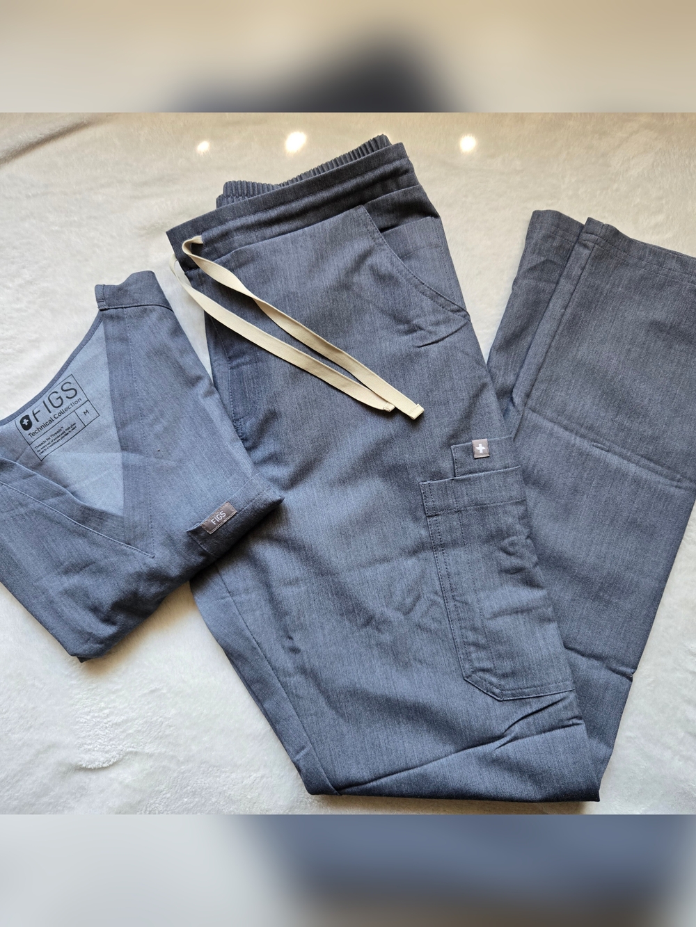 FIGS Heather Denim Scrub Pants